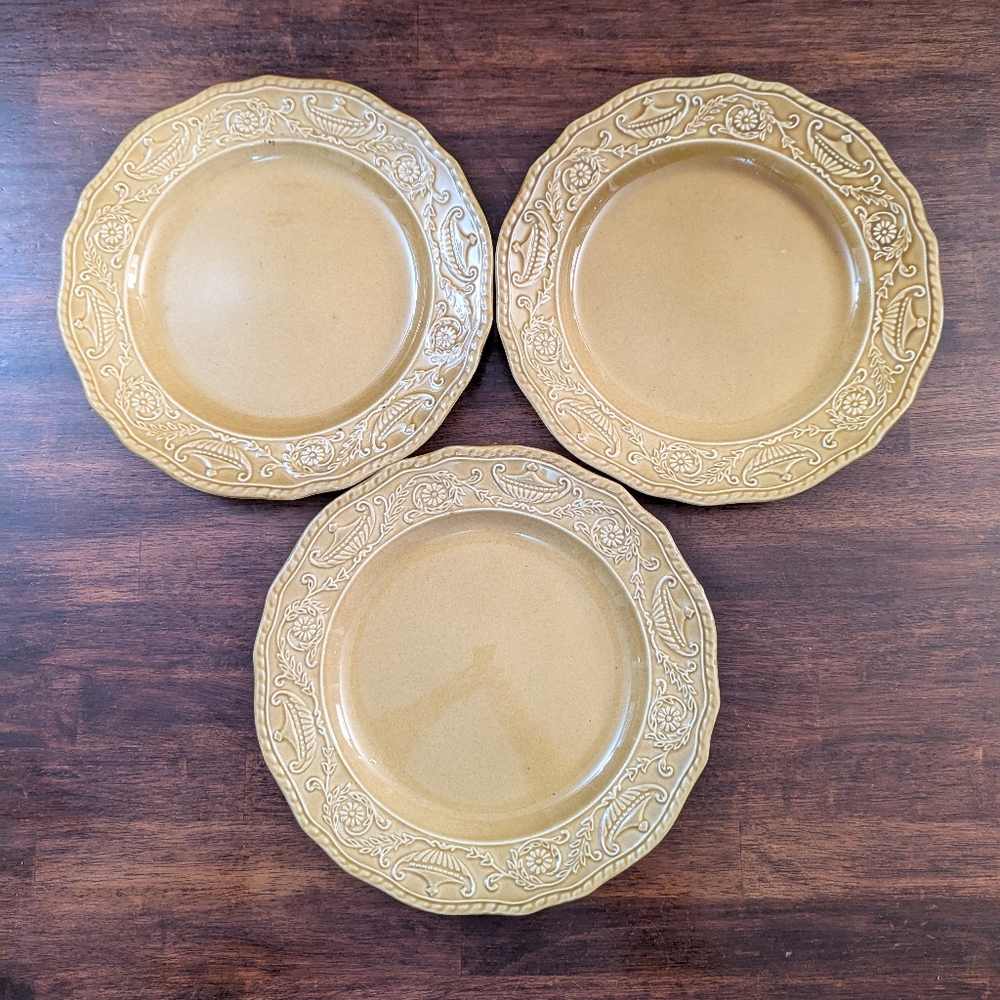 Canonsburg Ironstone Vintage Plates Set Of 3 Plates 10" Plates